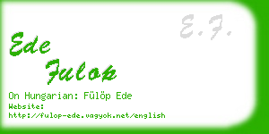 ede fulop business card